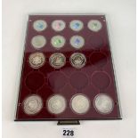 Leuchturm case with 14 assorted silver coins