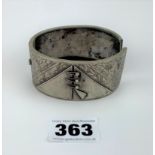 Silver embossed bangle