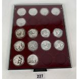 Leuchturm case with 15 assorted silver coins