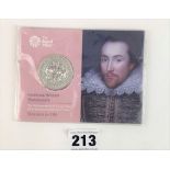 2016 Shakespeare silver £50 coin