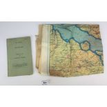 1957 National Service book and linen map of Siam