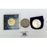 USA Kennedy half dollar & silver dollar, UK 1935 crown