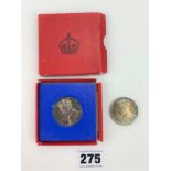 2 x 1937 Coronation silver medallions