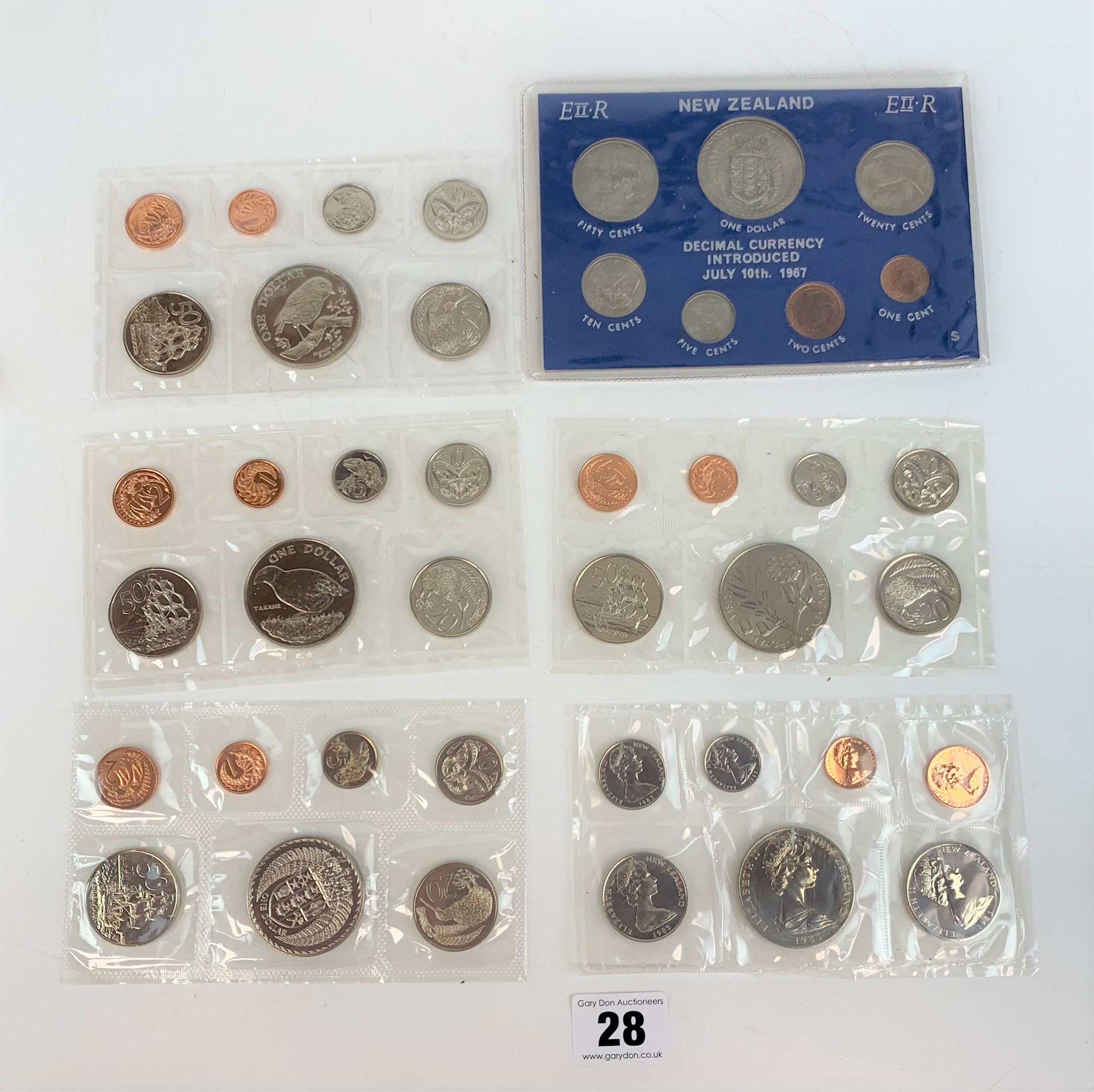 6 New Zealand coin year sets