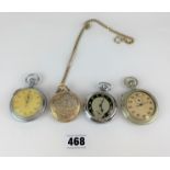 4 plated pocket watches