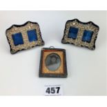 3 miniature photo frames