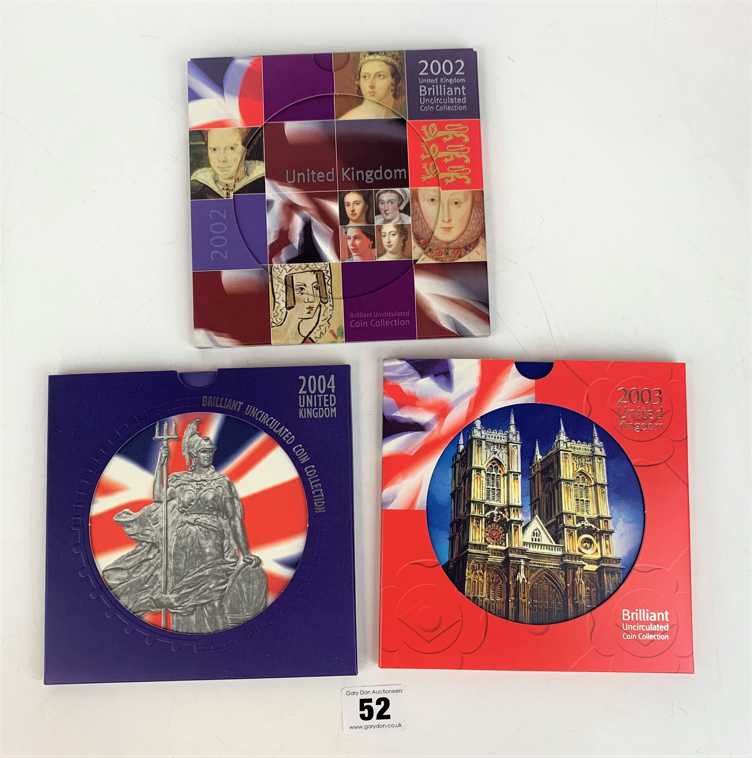 3 Royal Mint UK Annual Coin Sets