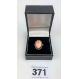 9k gold coral ring