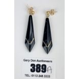 Pair of black drop earrings
