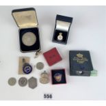 Mixed badges, medals and coins