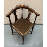 Inlaid corner chair