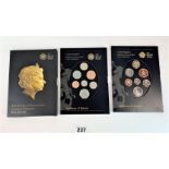 3 x UK year coin sets