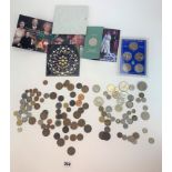 Assorted UK coins and mint packs