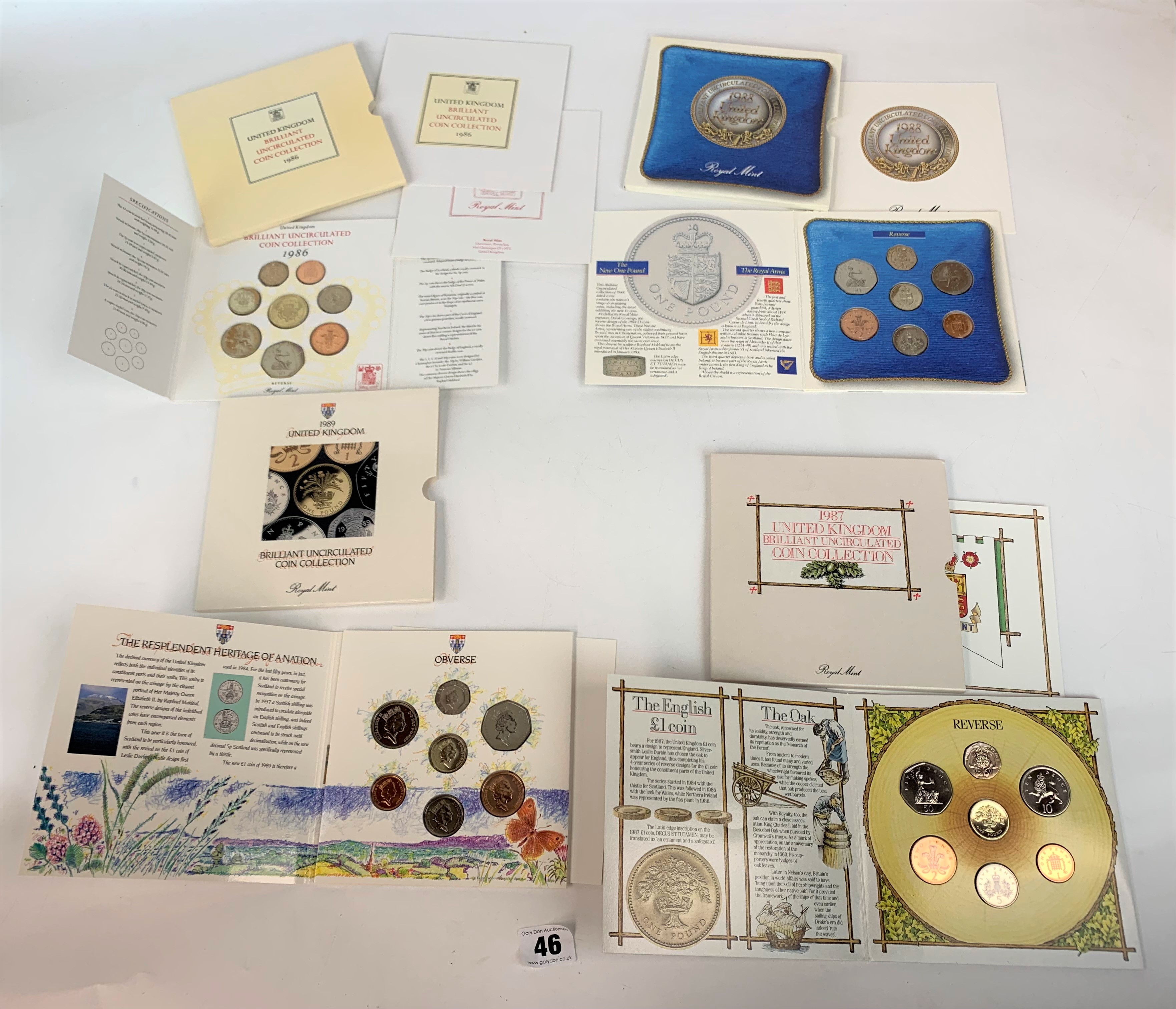 4 Royal Mint UK Annual Coin Sets