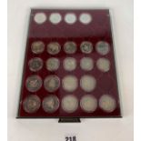 Leuchturm case with 23 assorted coins