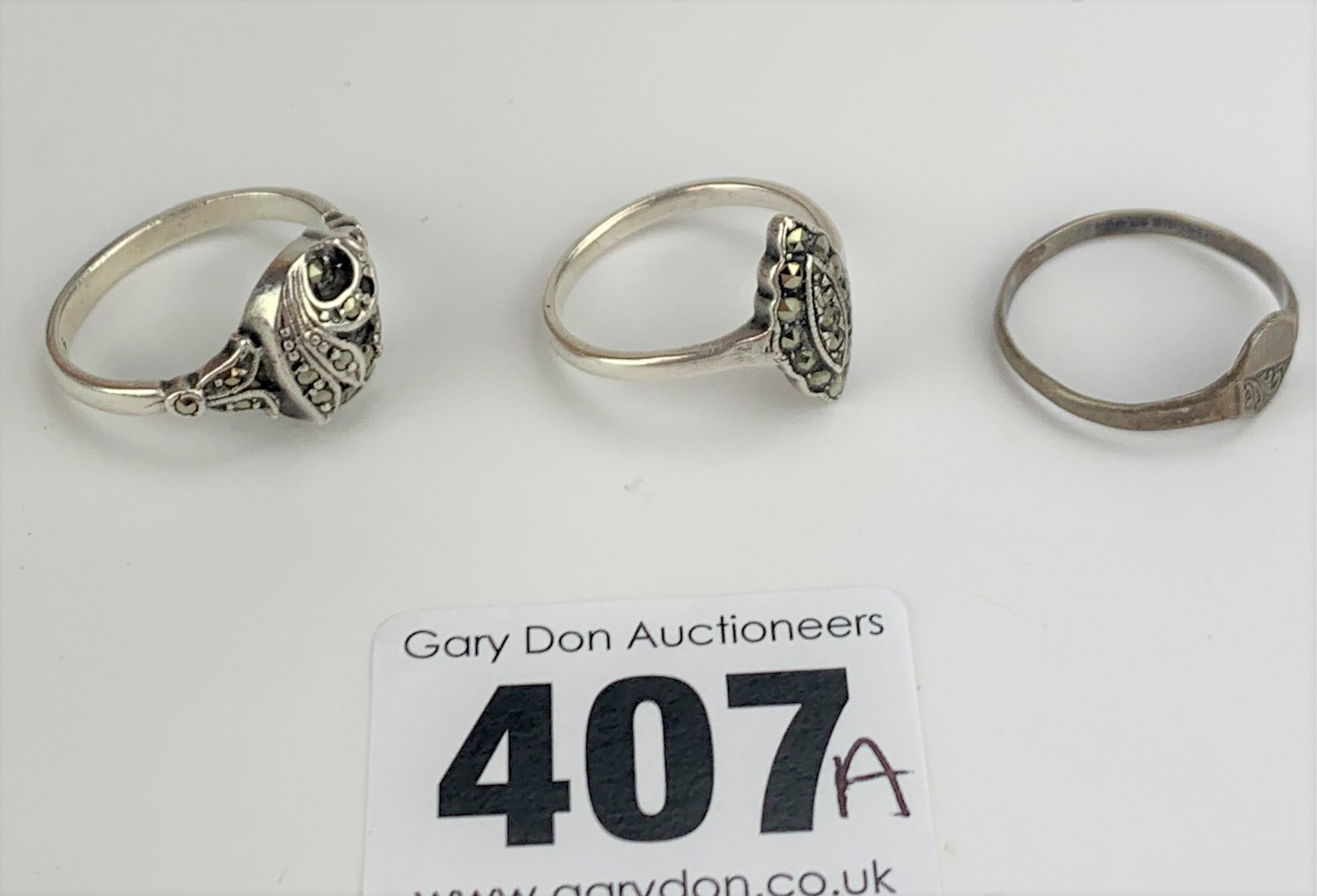 3 silver rings - Image 2 of 3