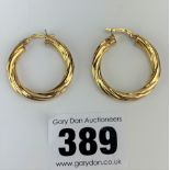 Pair of 9k gold hoop earrings