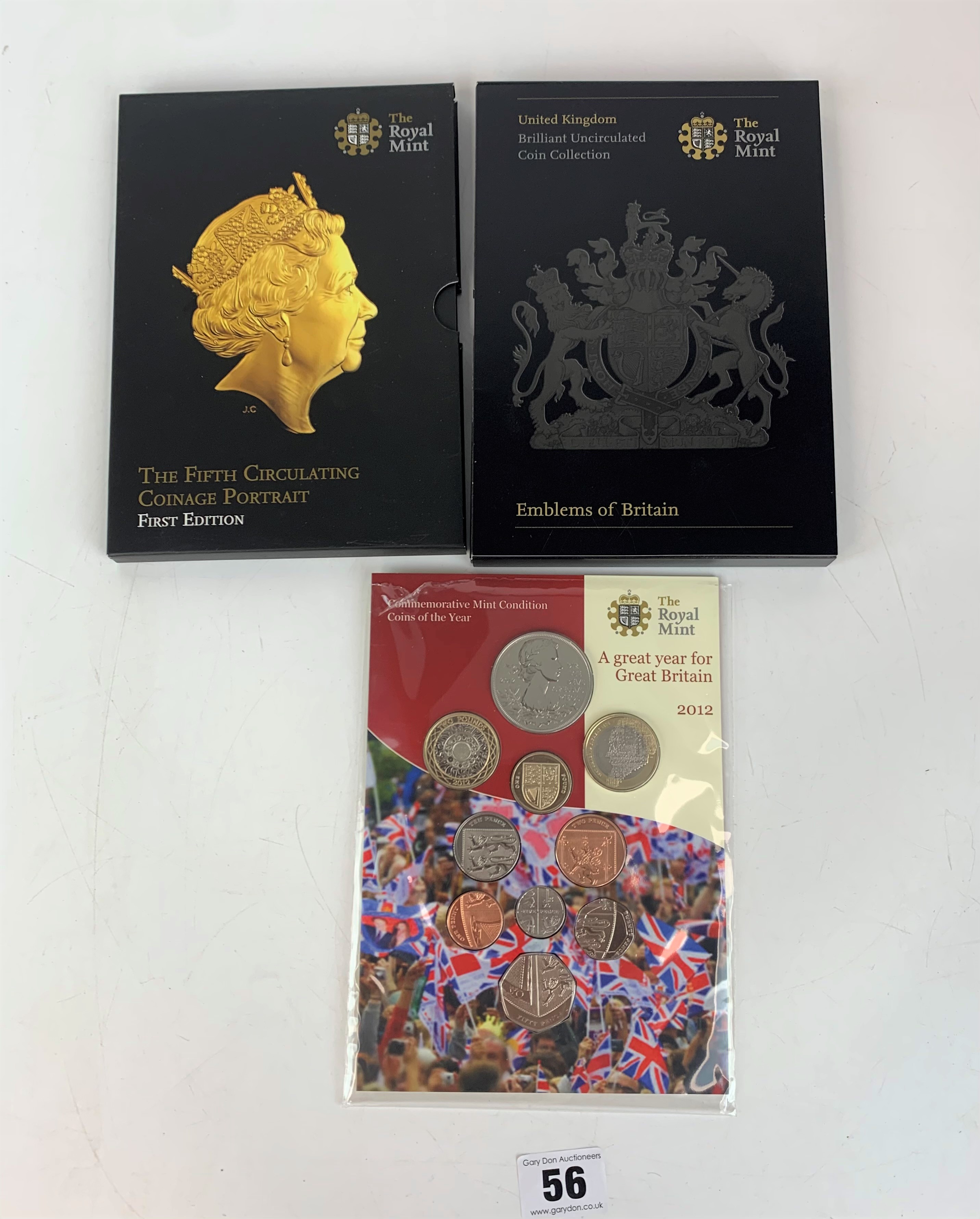 3 Royal Mint UK Annual Coin Sets