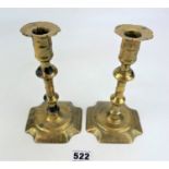 Pair of brass candlesticks 18th century