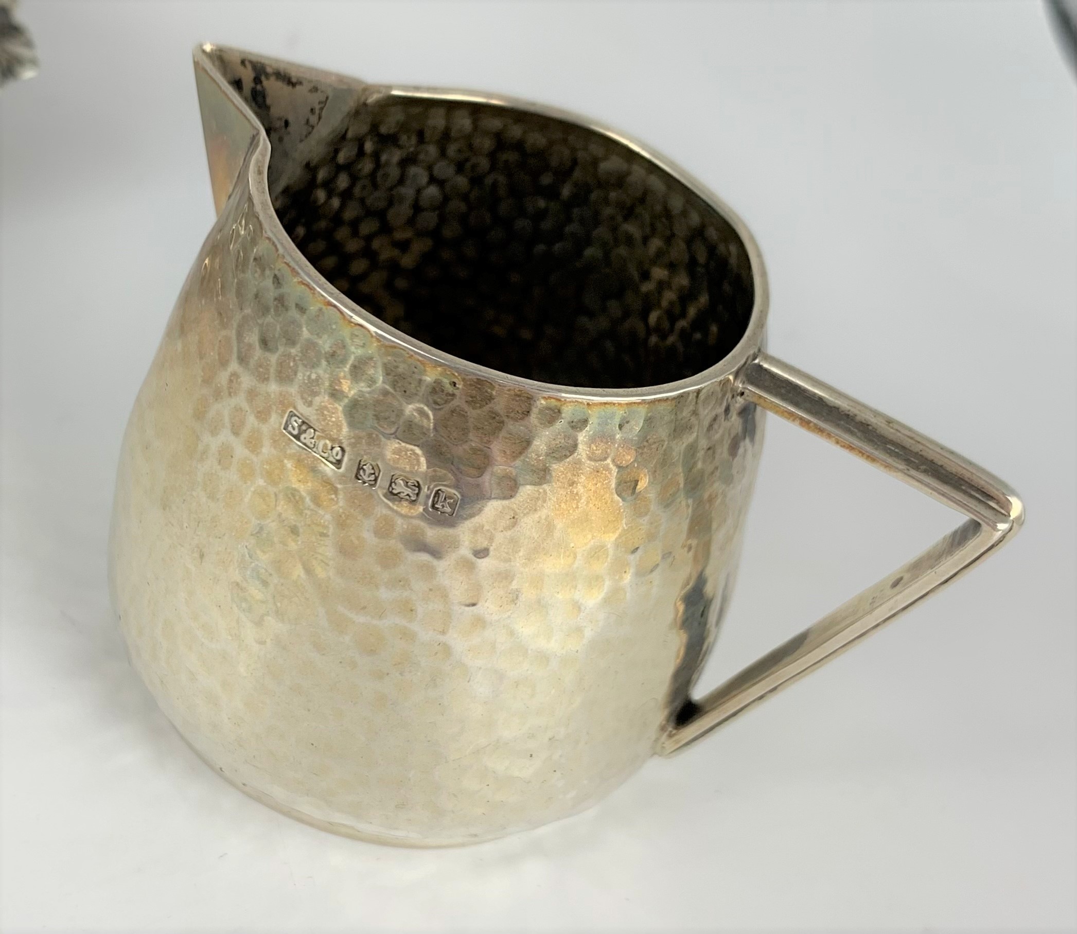 Silver jug and silver teastrainer - Image 3 of 7