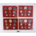 4 Vatican year coin sets