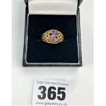 9k gold purple stone ring