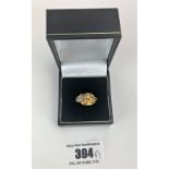 18k gold and diamond crossover ring