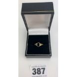 9k gold black stone ring