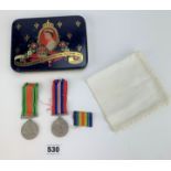 WW2 Medals in Coronation tin