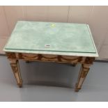 French style glass top side table
