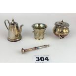 3 metal miniature items