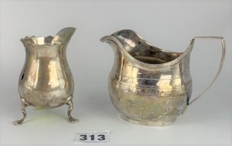 2 silver cream jugs