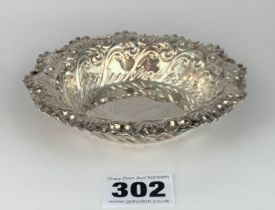 Silver embossed dish