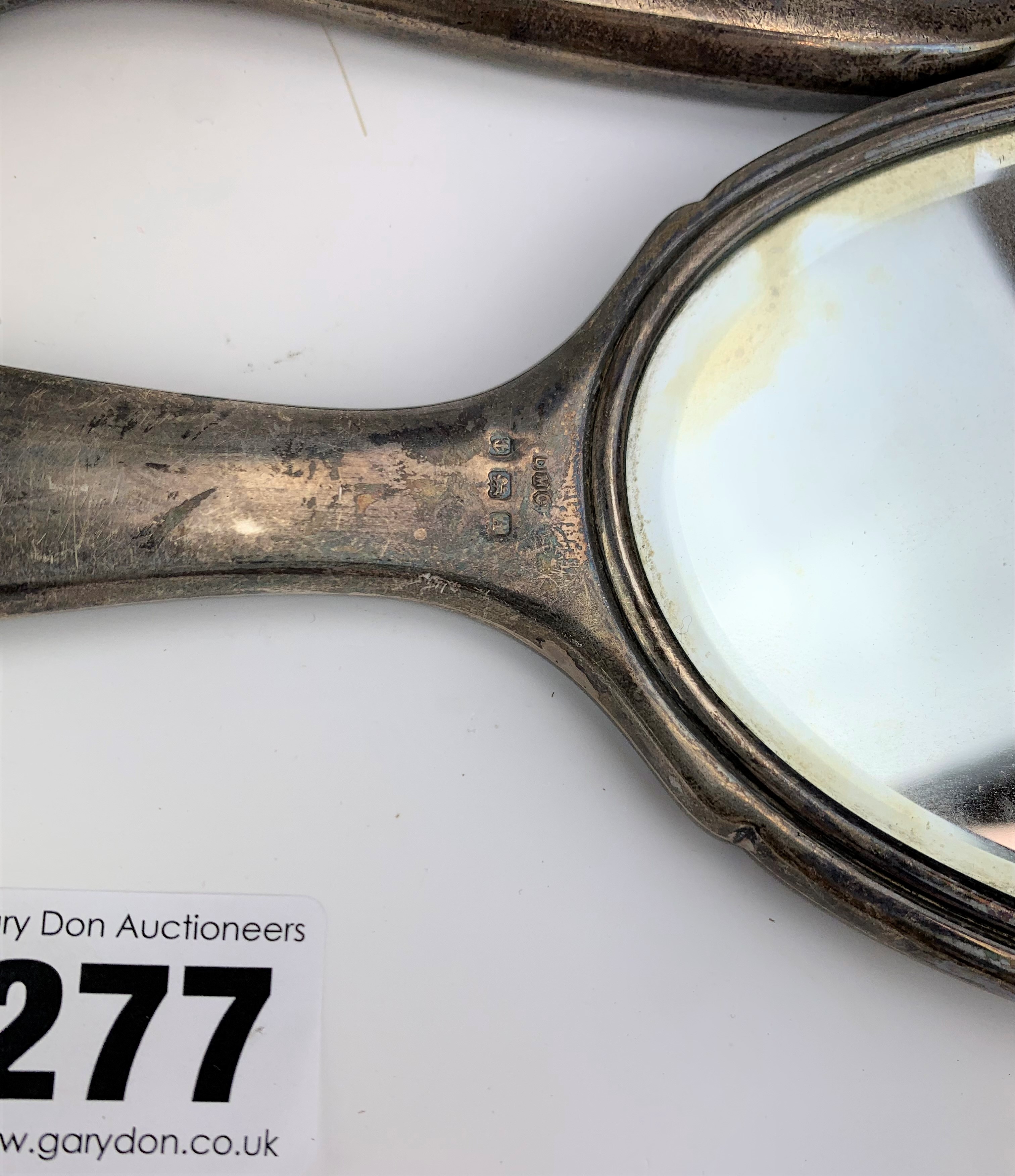 Silver/tortoiseshell backed hairbrush & hand mirror - Image 2 of 3