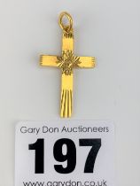 23.5k gold Chinese cross pendant