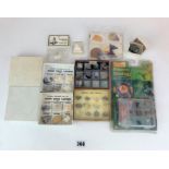 Boxes and packets of rocks, minerals and crystals