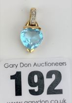 10k gold & blue stone pendant