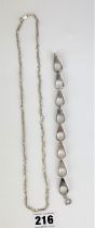 Mexican silver necklace and bracelet