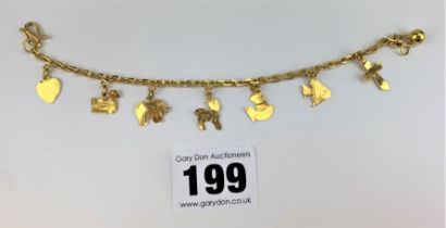 22/23k gold Chinese charm bracelet