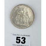 France silver 1873A Five Francs