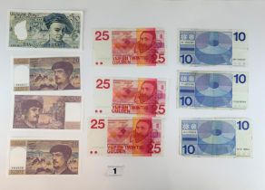 Pre-Euro French & Dutch banknotes