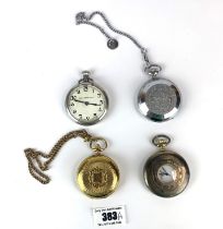 4 plated pocket watches