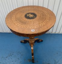 Marquetry tripod table