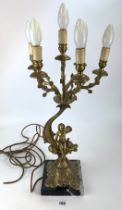 Brass candelabra lamp
