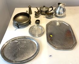 Assorted pewter ware