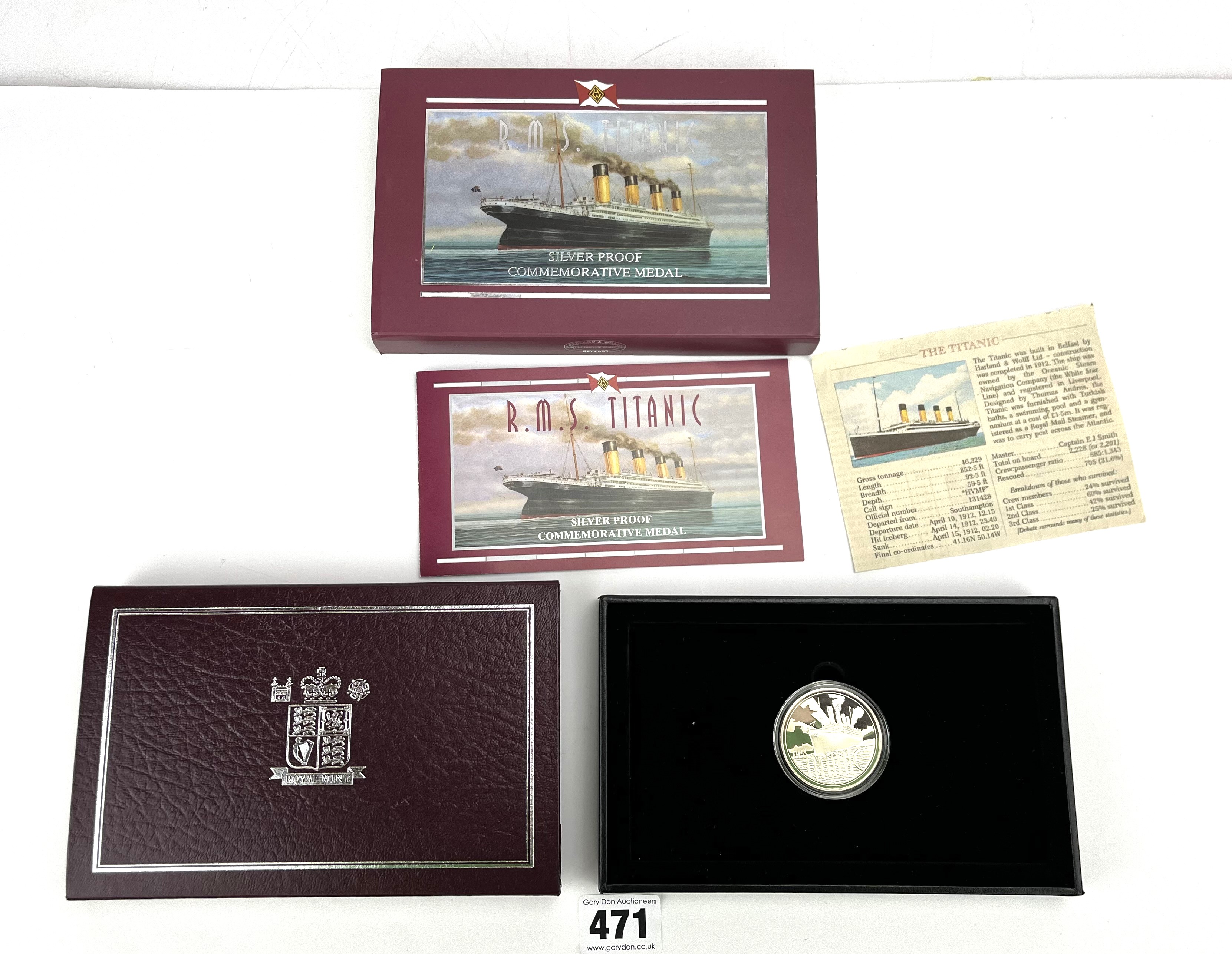 Titanic silver proof commemorative medal - Image 2 of 4