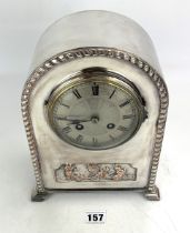 Silver plated mantle clock