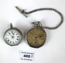 2 silver pocket watches