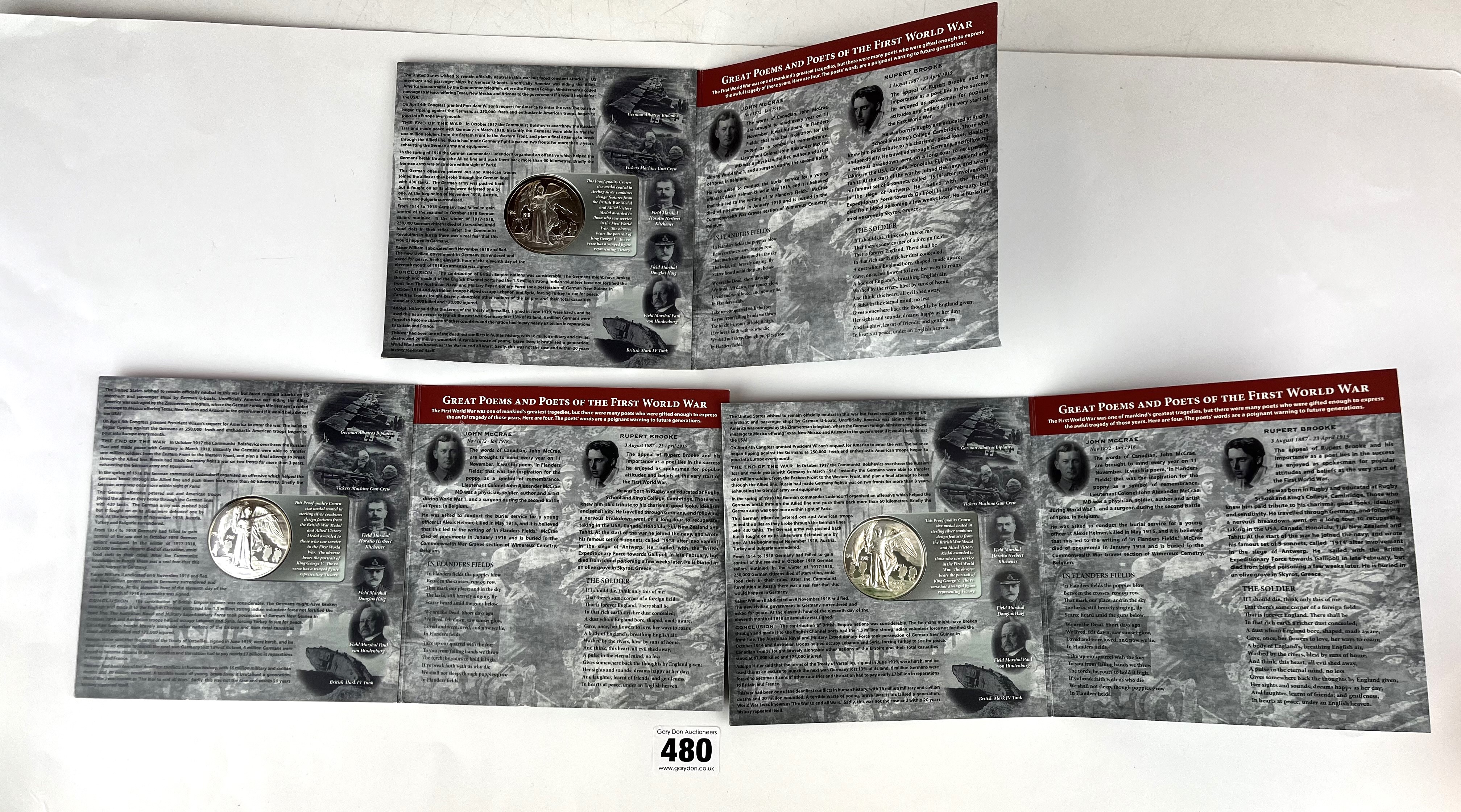 3 x 1914 commemorative medallions - Image 2 of 2