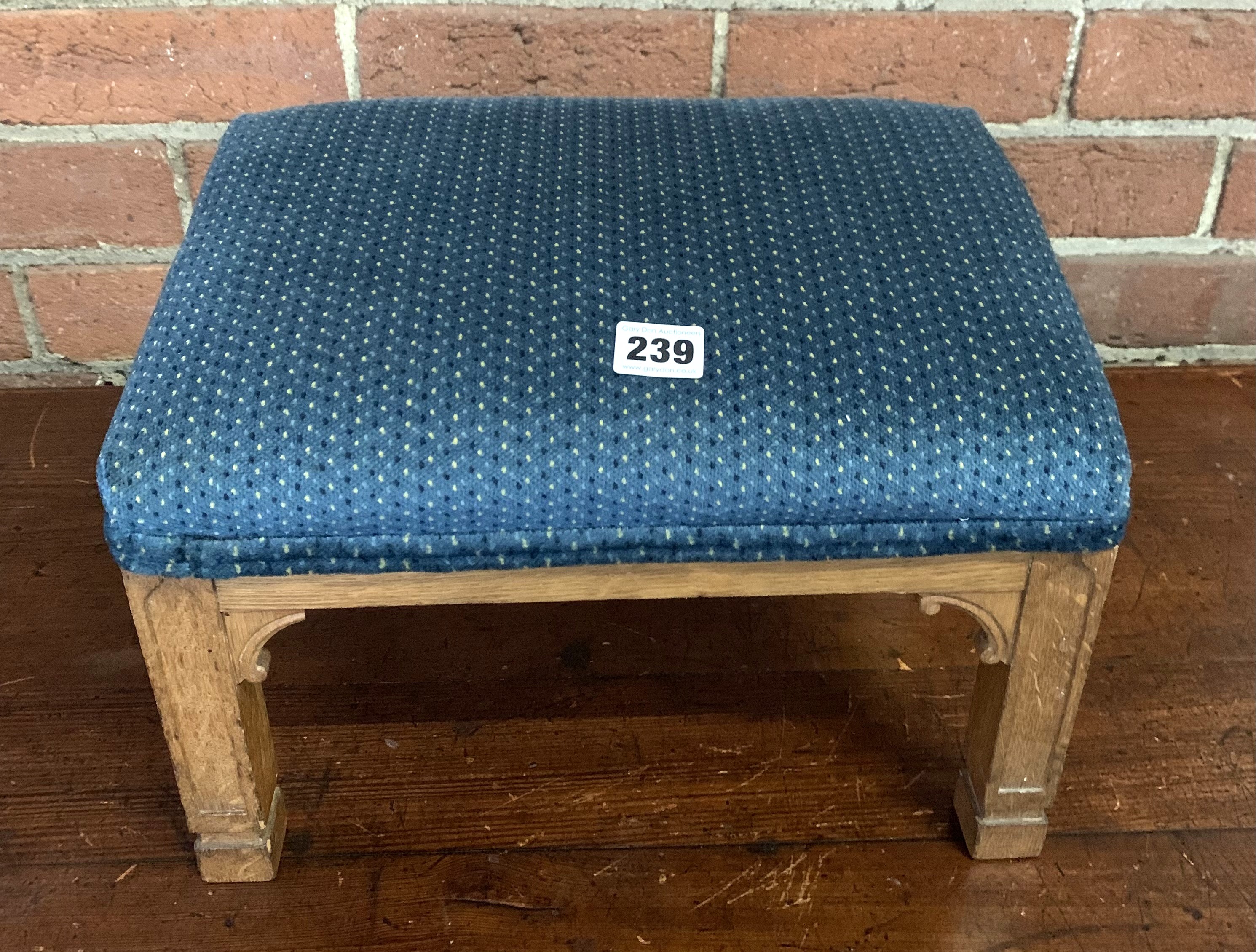 Carved upholstered stool